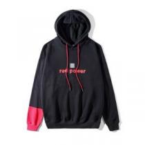【18AW/早期完売】オフホワイト偽物Off-White超激得定番プリントメンズフード付きプルオーバーパーカーブラック、ホワイト