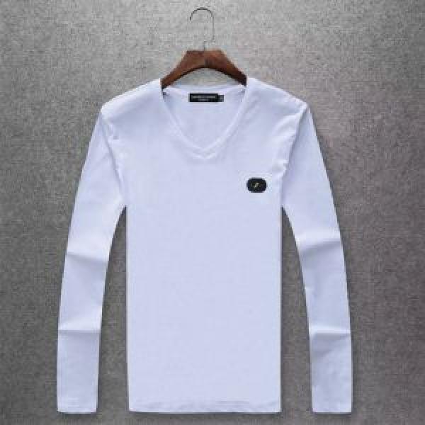 アルマーニ コピーARMANIメンズロングTシャツ無地6カラーVネックシンプルパネルデザイントップス長袖秋冬人気定番新品