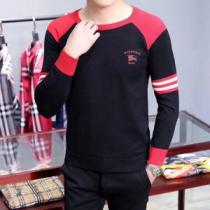 バーバリー コピーBURBERRYニットメンズカジュアルシンプルクルーネックトッ...