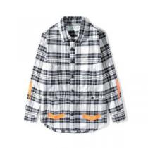 超激得高品質Off-Whiteオフホワイト シャツ コピーボタンダウンシャツメンズ長袖チェックシャツカジュアルオシャレ全2色 