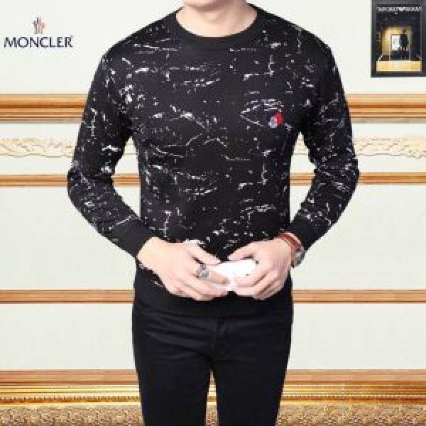 モンクレール コピーMONCLERクルーネックシンプルメンズ総柄トップスカジュアルゆったりブラック長袖秋冬爆買い大得価