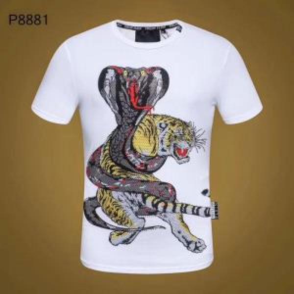 Tシャツ/ティーシャツ2色可選 シンプルながら切れ味のいい フィリッププレイン 2026春夏は人気定番 PHILIPP PLEIN