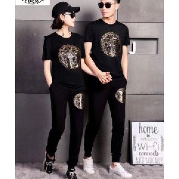 男女兼用 半袖ヴェルサーチ すごく稀少カラー上下セット VERSACE 2026夏ファション新品