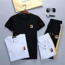 品薄状態になる夏季新作 フェンディ 半袖 上下セット 2色可選 FENDI 20...