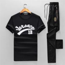 オンライン限定商品 2色可選 VERSACE ヴェルサーチ 半袖 上下セット正規...
