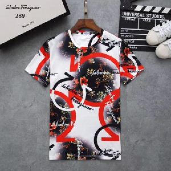 2026春夏も引き続きトレンド 今年春夏ファション流行り FERRAGAMO サルヴァトーレフェラガモ 半袖Tシャツ 3色可選