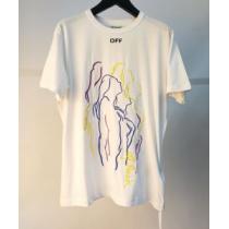 2色可選 Off-White元気な印象のコーデオフホワイト Tシャツ/半袖 20...