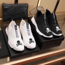 2026人気の高いPHILIPP PLEIN スカル スニーカー ハイカット フ...