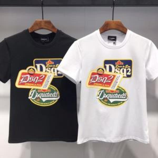 半袖Tシャツ 夏の大人カジュアルスタイル  2色可選 2026年最新ファッション ディースクエアード DSQUARED2 スタイルアップ効果