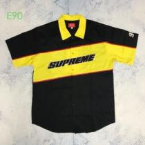 2色可選 おすすめする注目トレンド  Tシャツ/半袖 Supreme color blocked work shirt 19AW logo