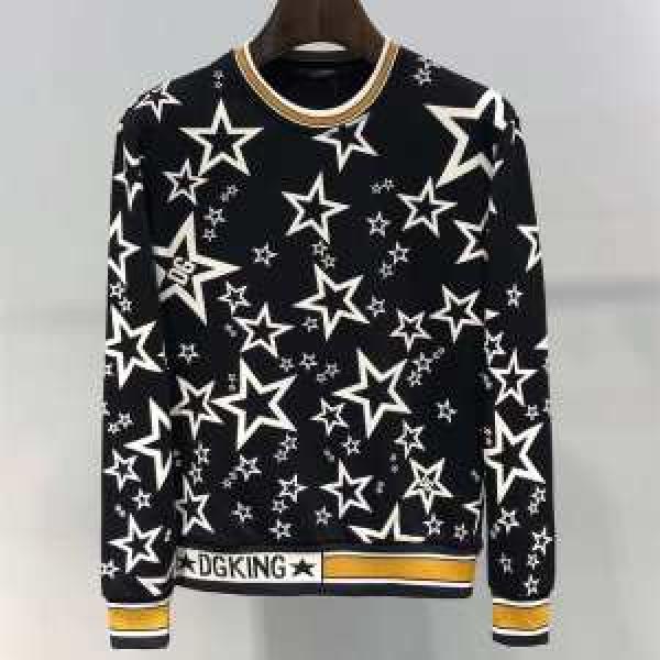 秋冬スウェットシャツおすすめDolce&Gabbana 通販ドルチェ＆ガッバーナパーカーボタン ジャージー フロックスタープリント 新作