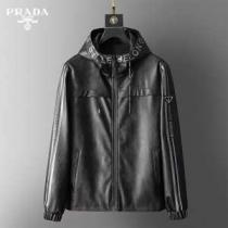 30代～40代におすすめプラダ 黒 ジャケット レザー製品Prada 服 コピー 秋冬コレクションエレガント高級防寒用オシャレコーデ