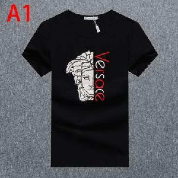 多色可選 エレガントな雰囲気 半袖Tシャツ 2年以上連続１位獲得 ヴェルサーチ VERSACE