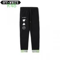 2色可選 Off-White オフホワイト 根強い人気新品 スエットパンツ 幅広...