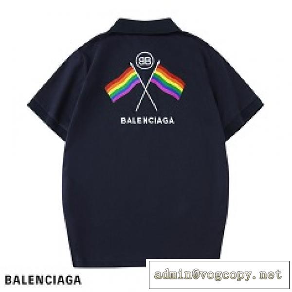 2026人気BALENCIAGA 半袖ポロシャツバレンシアガカジュアルウェアリラックスサイズ感ホワイトブラック