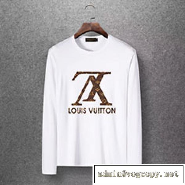 2026オシャレ秋冬コーデLOUIS VUITTON 長袖メンズルイ ヴィトン長袖tシャツホワイトシンプルデザイン