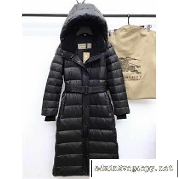 秋冬シーズンの防寒着激安BURBERRY バーバリー通販 シンプルで高品質着回し 帽子を付き 女性用 ロングダウン