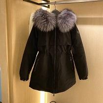 お洒落感が溢れるPRADA プラダ コピー 激安 ファー襟 モノトーンのかわいいバージョン 女性用ダウンジャケット