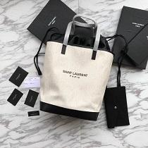 収納力! サンローラン トートバッグ 新作 YSL スーパーコピー レザー＆キャンバス 通勤に使える大きめバッグ