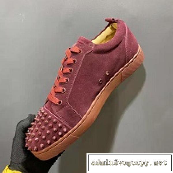 2026新入荷Christian Louboutin ルブタン コピー スニーカー 靴 抵抗なくオシャレを楽しむ新品 スエード 赤