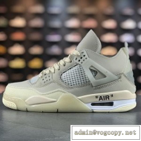 2026年人気欠けない一品 オフホワイト スーパーコピー スニーカー Off-White×Air Jordan 4 Retro 只今セール中