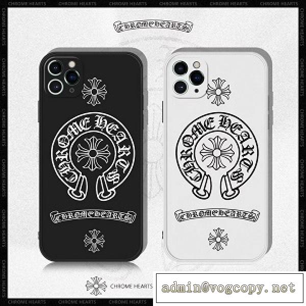 今リアルに売れているCHROME HEARTS クロムハーツ コピー 激安 スマホケーズ ロゴプリント 黒白