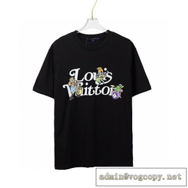 2026年流行り LOUIS VUITTON ルイ ヴィトン コピー 激安 半袖Tシャツ プリント ユニセックス 黒白