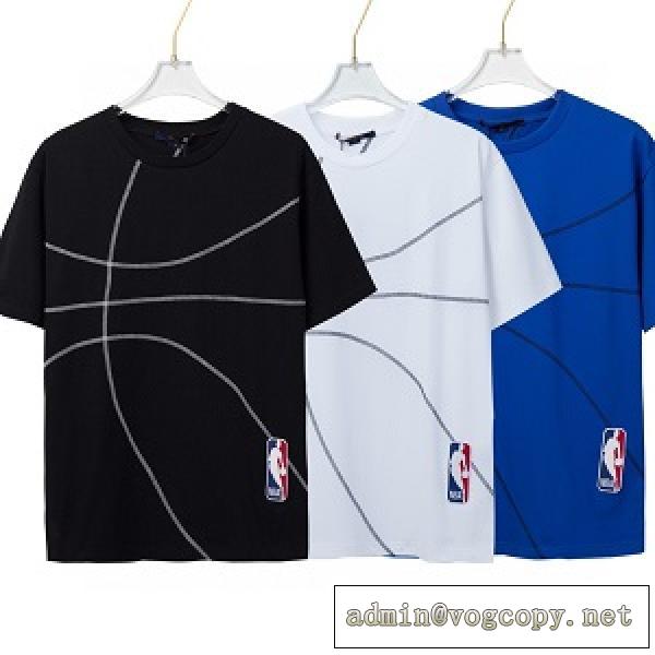 NBA×LOUIS VUITTON コピー 半袖Tシャツ basketball 個性でトレンド 1A8H72 エンブロイダリーディテールTシャツ