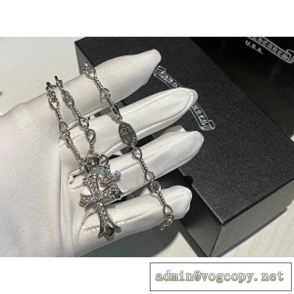 2026最新クロムハーツネックレス人気トレンドスタイル CHROME HEARTS サイズダブルクロス 長さ調節可能