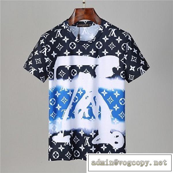 夏にぴったり限定アイテム Louis Vuitton 丸首ネックTシャツ偽物 ドレスアップ効果も抜群 肌触りの着心地が良い
