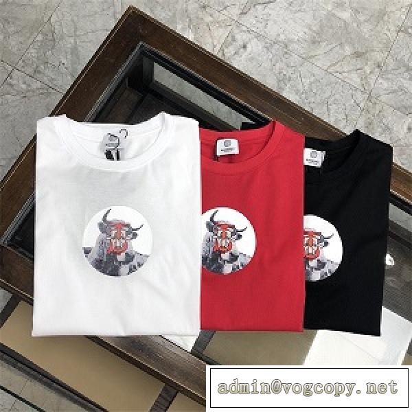 BURBERRY バーバリー半袖 Tシャツ 2026 同じスタイル新作 偽物  ブルヘッドプリント コーマ綿 3色可選