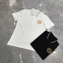 2026トレンドの最新モデル VERSACE ヴェルサーチ メンズ ポロシャツ ストライプ ゴールドプリント