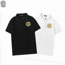 VERSACE ヴェルサーチ メンズ ポロシャツ 刺繍メデューサ 快適な着心地 カジュアルにきれいめ