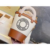 バーバリー バケットバッグコピー BURBERRY 防水コットンとリネン レザーハンドル 四季が欠かせない