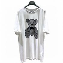2026BURBERRY 個性的なテディベア反射Tシャツ バーバリー OSルーズバージョン 男女 ダブルヤーン生地