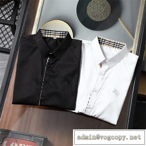 2026夏の最新ファッションBURBERRY バーバリー 服 半袖シャツ お洒落感が溢れる 黒白 クールで肌にやさしい