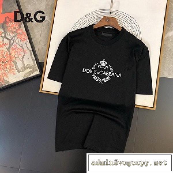 2026年最新のブランド定番新品D&G ドルチェ Tシャツ コピー 半袖 シンプルなデザイン ロゴプリント夏  黒白