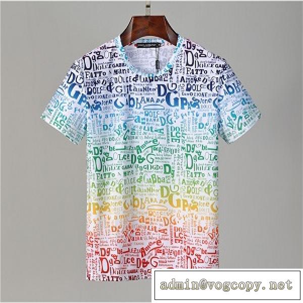 2026年超人気の高品質D&G ドルチェ 半袖Tシャツ激安 偽物 全身カラー文字印刷 今季らしい着こなし存在感