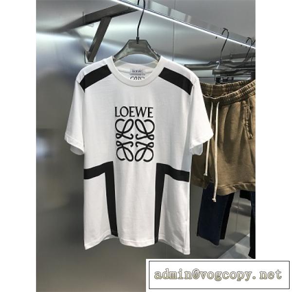 2026SSぐっと鮮度がアップ ロエベ LOEWE半袖 Tシャツ激安通販 フロッキングLOGO コーマ綿生地 ゆるくて快適      