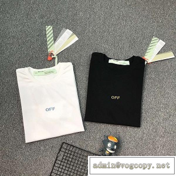 Off-White オフホワイト半袖Tシャツコピー 純綿素材、柔らかく快適 柔らかく肌にやさしい 男女適用 黒白