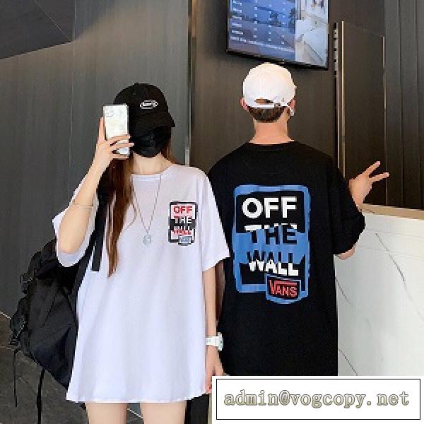 Off-White X VANS 夏にぴったり限定アイテムTシャツコピー  カラー印刷 カップル半袖 肌触りの着心地が良い