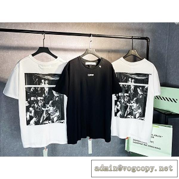 2026SS春夏のトレンドアイテムOff-White オフホワイトTシャツスーパーコピー バージン油絵プリントOSルーズバージョン