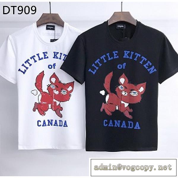 DSQUARED2 ディースクエアード コピー 激安 Tシャツ 半袖 プリントキツネのアニマルプリント 唯一無二の存在感を放つ