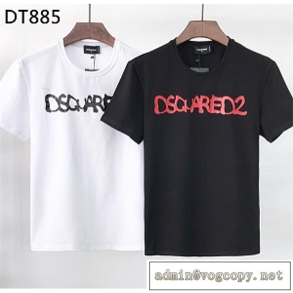 今季流行りの人気新作 激安  DSQUARED2 ディースクエアードメンズ丸首ネックTシャツ シンプルで合わせやすい