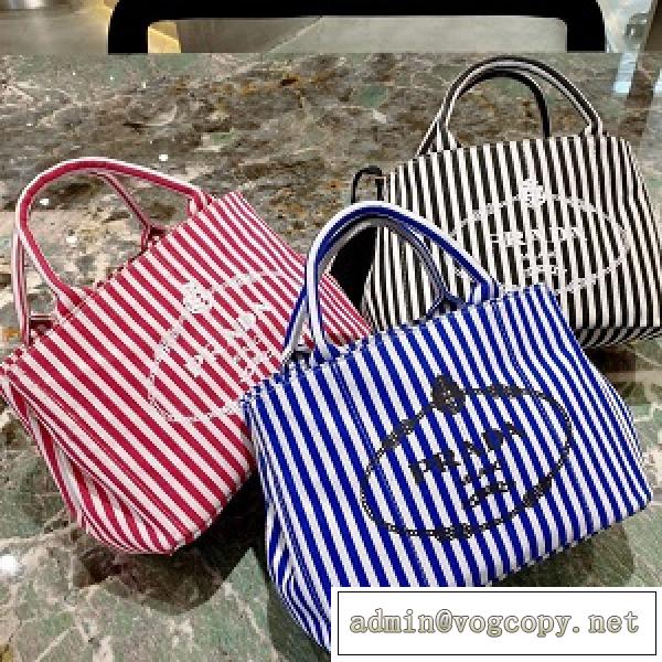 PRADA プラダ トートバッグ コピー レディース ストライプ レディなタッセル ファッション性に優れる