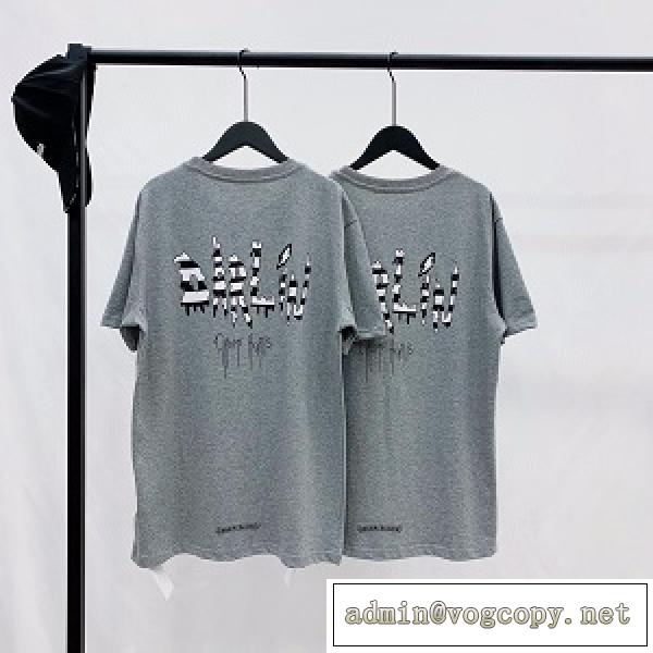 男女問わずに馴染む CHROME HEARTS クロムハーツ コピー 激安 tシャツ 半袖 プリント ペアルック