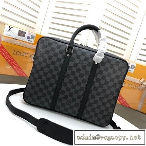 最新入荷LOUIS VUITTON  コピー  お洒落な  ダミエ  ビジネスバッグ  37*28*7㎝  ベルト付き
