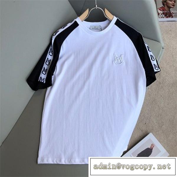 今年人気の定番カラーMONCLER モンクレール メンズ tシャツ 半袖 黒白 色合わせ 魅力的コーデスタイル