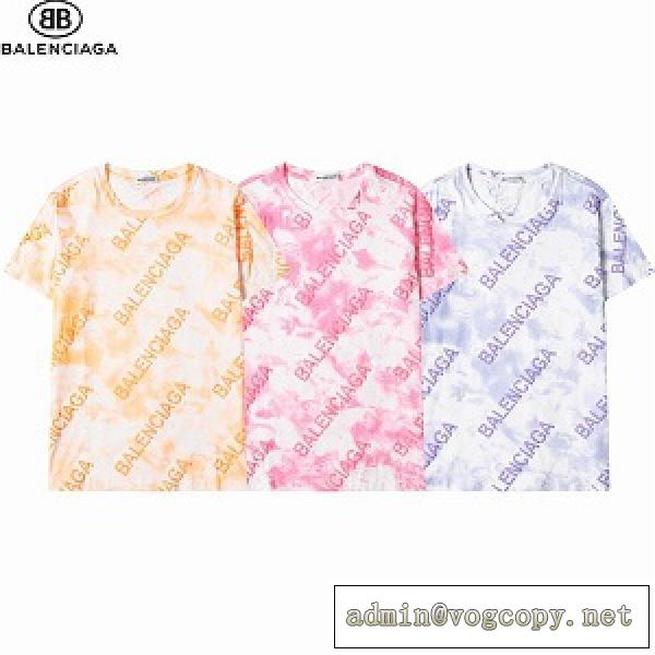 目が離せないカラフルなデザイン BALENCIAGA バレンシアガ コピー Tシャツ 男女問わずに馴染みやすい
