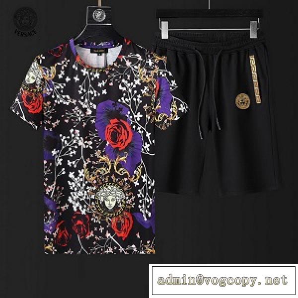 目を惹く! VERSACE ヴェルサーチ tシャツ コピー 上下セット 多色可選 個性的に仕上げて アートな感じ